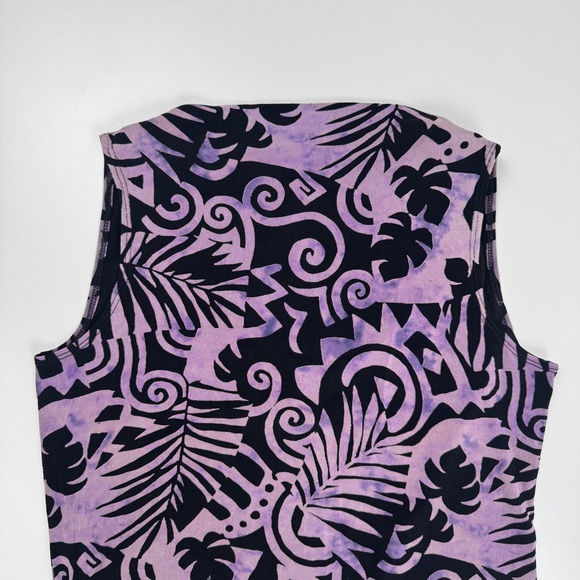 Vintage 90’s Y2K Abstract Floral Retro Cowl Neck Top Sz Small Goth Grunge Whimsy - Picture 7 of 10